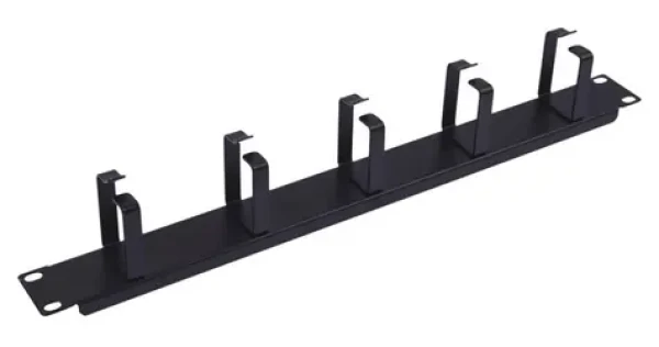 Equip čierna / Vyväzovací panel / 19" / 1U / 5x kovových úchytiek (327319)