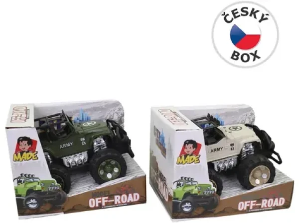 MaDe 16718 - Auto off - road, vojenský, 2 farby, 20 x 13 x 13 cm