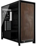 Corsair FRAME 5000D Wood RS čierna, orech / Skriňa / E-ATX / 3x USB-C / 2x 200mm / bez zdroja / priehľadná bočnica (CC-9011353-WW)