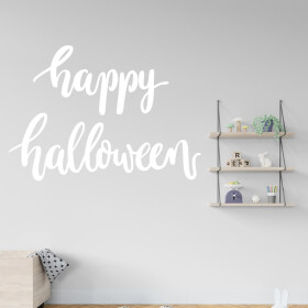 Veselá Stena Samolepka Happy Halloween Farba: bílá, Veľkosť: 100 x 72 cm