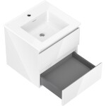 MEXEN/S - Orio kúpeľňová skrinka 50 cm s umývadlom Otis, 2 zásuvky, biela lesk 91A10-05047-2-BFF00-W18M00