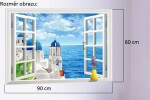 Veselá Stena Samolepka Okno s výhľadom na Grécko