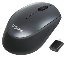 LogiLink bezdrôtová optická myš čierna / Myš / 2,4 GHz / USB-C prijímač / 3 tlačidlá (ID0160)