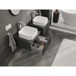 MEXEN/S - Rivel kúpeľňová skrinka pod umývadlo 50 cm s doskou, 1 šuplík, reliéf, grafit mat 91A20-05023-1-BFC66