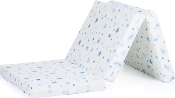 CHIPOLINO Skladací matrac 60 x 120 cm White,blue stars (MAT02205WHBL)