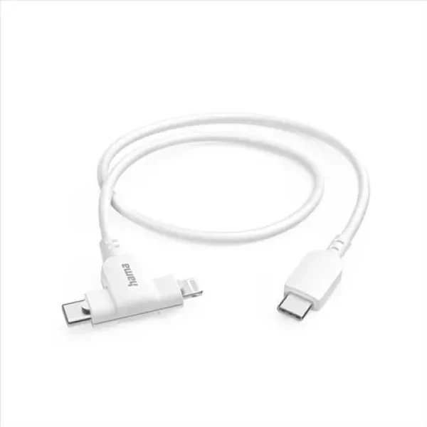 HAMA USB-C kábel 2v1 biela / USB-C + Lightning MFi / 1,5 m (201722)