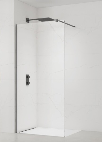 Sprchová zástena Walk-in 120 cm SAT vo farbe profilu PVD Gun metal SATBWI120PRGM SATBWI120PRGM