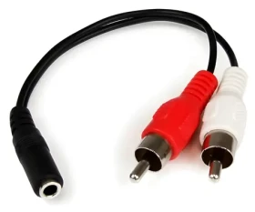 StarTech 3,5 mm jack - 2x RCA čierna / Audio kábel / 0,15 m (MUFMRCA)