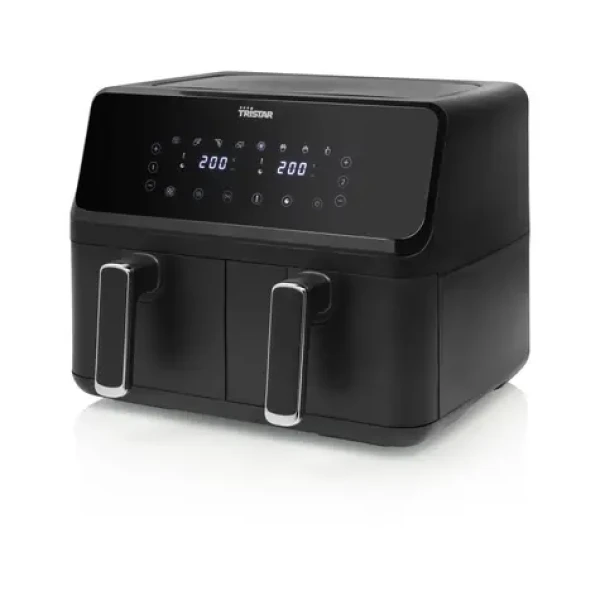 Tristar FR-9026 čierna / Dvojitá teplovzdušná fritéza / 2700W / 2x 4l / 80 ° C - 200 ° C / 8 programov (FR-9026)