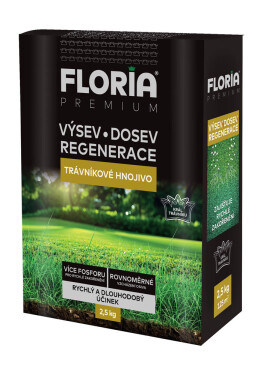 AGRO FLORIA PREMIUM Trávnikové hnojivo na výsev, dosev a regeneráciu 2,5 kg