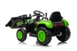 Mamido Mamido Detský elektrický traktor s radlicou a prívesom zelený