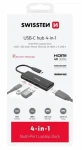 Swissten USB-C HUB 4-IN-1 / USB-C PD / USB 3.0 / USB 2.0 / HDMI / hliník (44040201)