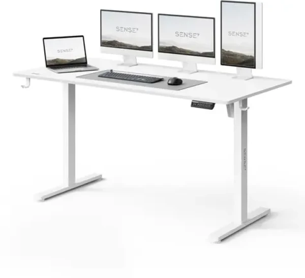 SENSE7 NOJO LIGHT Pracovný stôl biela / elektricky nastaviteľná výška / 140 x 70cm / nosnosť 70kg (5902659847973)