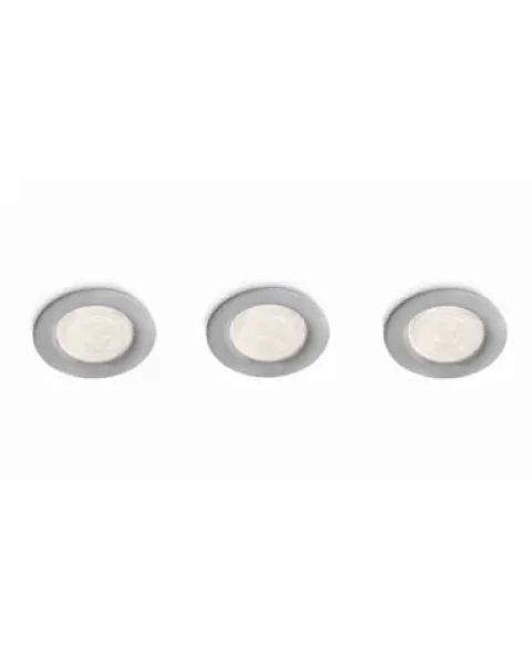 Philips Sceptrum LED 3x3W šedá / set podhľadových svietidiel / 810 lm / 2700 K (915004339101)