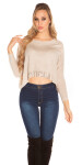 Sexy KouCla Crop sweater with rhinestones Einheitsgroesse