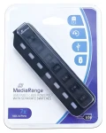 MediaRange USB hub čierna / 7 portov / USB 2.0 / Plug and Play (MRCS504)
