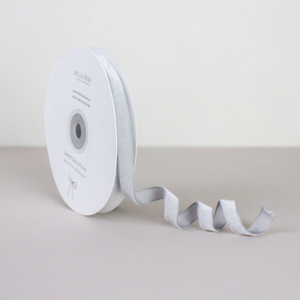 Bella Rose Zamatová stuha 1 cm – Grey (10 m)