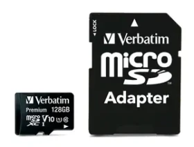 Verbatim Premium microSDXC Pre 128GB + Adaptér / Pamäťová karta / UHS-I (U1) / Class 10 / V10 / R: až 90MBs / W: 10MBs (44085-V)
