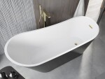 MEXEN/S - Alta vaňa voľne stojaca 170 x 75, biela/čierna, sifón a prepad zlatá 52141707575-50