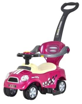 ECOTOYS Odrážadlo so zvukmi a vodiacou tyčou Auto fialová