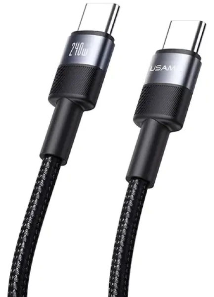USAMS SJ727 čierna / Dátový kábel / USB-C - USB-C / PD 240W / 1,2m (SJ727USB01)