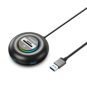 Orico YXR4 čierna / USB Hub / 4X USB-A 3.0 / RGB / čítačka SD a microSD / kábel 1,8 m