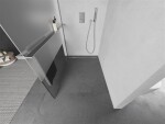 MEXEN/S - Kioto+ L Sprchová zástena WALK-IN s poličkou a držiakom uterákov 110 x 200, transparent/dekor, chróm 800-110-123-01-35