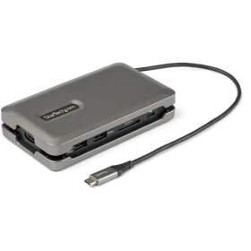 StarTech USB-C Multiport Adaptér šedá / USB-C hub / HDMI 4K 60Hz / LAN RJ-45 / 2x USB-A 3.2 Gen2 / čítačka kariet (DKT31CSDHPD3)