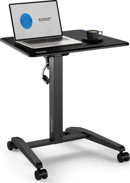 SENSE7 Mobilný nastaviteľný písací stôl s kolieskami čierna / 70 x 52cm / nosnosť 8kg (5902659845085)