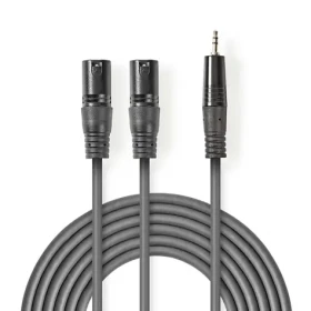Nedis Vyvážený Audio kábel 2x XLR 3pinový (F) - jack 3.5 mm (M) 1.50 m tmavo šedá (COTH15310GY15)