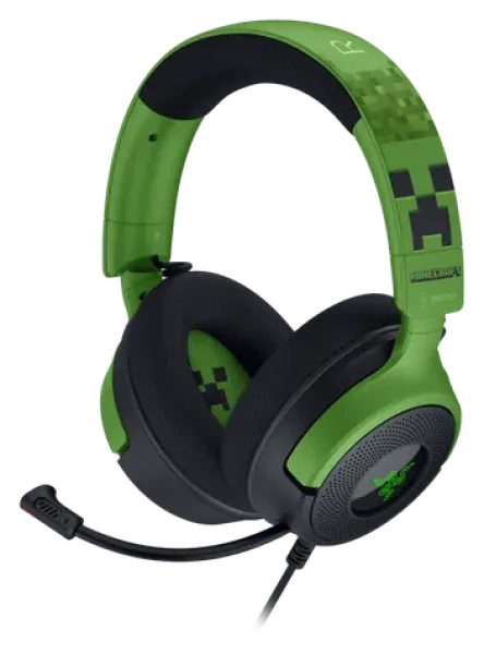 Razer Kraken V4 X Minecraft Edition čierna/zelená / Herné slúchadlá / Mikrofón / 7.1 / RGB / USB-A / USB-C (RZ04-05180200-R3M1)