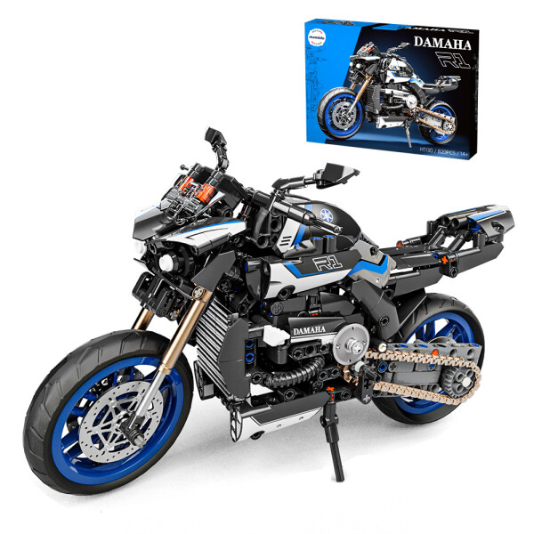Mamido Mamido Technická stavebnica motorka Damaha 1:8 820 dielov modrá MT1614