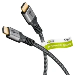 Goobay PLUS 65263 sivá / HDMI kábel / HDMI 2.1 Ultra High Speed / 8K 60Hz / 48 Gbit / s / 5 m (65263)