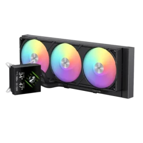 Gamemax Glacier 360 LCD čierna / Vodný chladič CPU / AIO / 3x 120 mm / LCD displej (GLACIER 360 LCD BK)