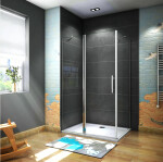 H K - Obdĺžnikový sprchovací kút MELODY B5 90x100 cm s jednokrídlovými dverami s pevnou stenou, vrátane sprchovej vaničky z liateho mramoru SE-MELODYB590100/THOR-10090