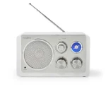 Nedis FM rádio biela / Stolné Prevedenie / FM / Sieťové napájanie / Analógový / 15 W / IP20 (RDFM5110WT)