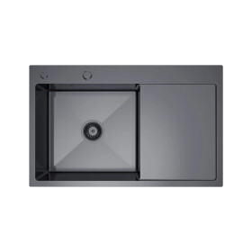 VELAZO VELAZO - Kuchynský drez z ocele 78 x 49 PVD grafit s odkvapkávačom vpravo VELAZ7849LB