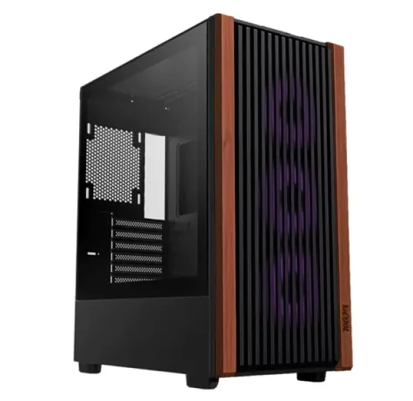 1stCool G6 Noble Wood Decor TS / PC skriňa / ATX / 1x USB 3.0 + 1x USB-C / tvrdené sklo / bez ventilátorov (ML-G6-NOBLE-USBC-TS)