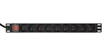 Gembird EG-PDU-9F2F / Predlžovací prívod do racku (PDU) / 10x C13 / 1U / 16A / 2m / čierna (EG-PDU-9F2F)