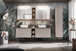COMAD - Zrkadlová skrinka 80cm 2 dvierka SANTA FE TAUPE 5907611652572