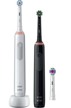 Oral-B Pro 3 3900 Duo / Elektrická zubná kefka / oscilačné / 3 režimy / časovač (Pro 3 3900 Duo Black/White)