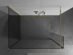 MEXEN/S - Kioto Sprchová zástena WALK-IN 110 x 85 x 30, transparent, zlatá 800-110-085-221-50-00-030