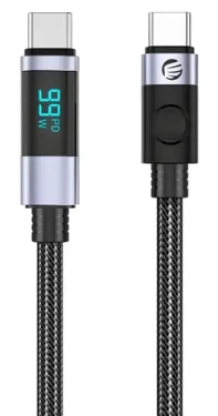Orico LDC2C čierna / Kábel USB-C na USB-C / PD 100 W / LED displej / 480 Mbps / 3 m