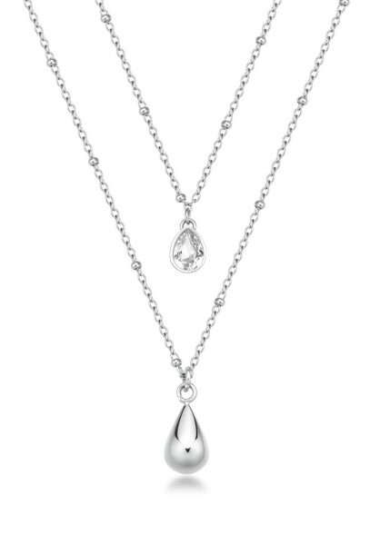 Brosway Dvojitý oceľový náhrdelník Tear Drop Perfect BPC36