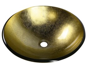 SAPHO - SHAY sklenené umývadlo na dosku priemer 42cm, zlatá 2501-22