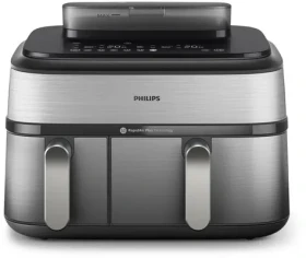 Philips 5000 series NA555/00 strieborno-čierna / Teplovzdušná fritéza / 2750 W / 40 ° C - 200 C ° / objem 9L (NA555/00)
