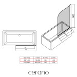 CERANO - Vaňová zástena jednodielna Chiara L/P - chróm / transparentné sklo - 80x140 - otočná CER-476840