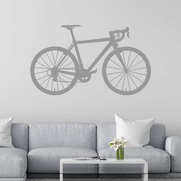 Veselá Stena Samolepka Bicykel Farba: šedá, Veľkosť: 40 x 23 cm