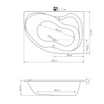 AQUALINE - CIDLINA vaňa 160x105x45cm, pravá, biela G3614