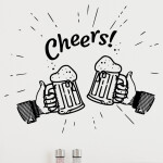 Veselá Stena Samolepka Cheers Farba: béžová, Veľkosť: 60 x 50 cm